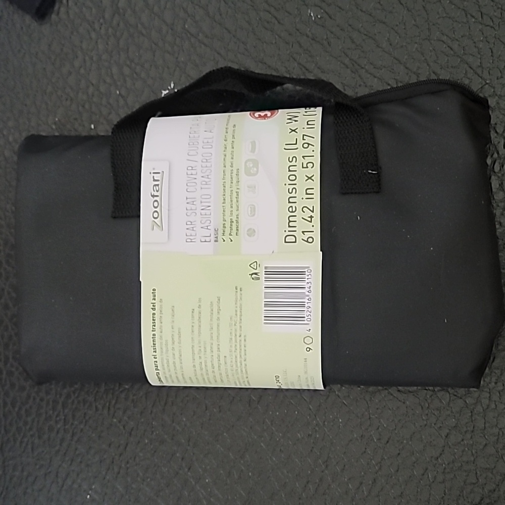 Zoofari Black Rear Seat Cover
